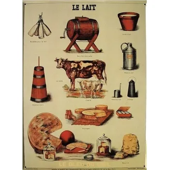 Plechová cedule Plechová cedule Le Lait mléčné výrobky