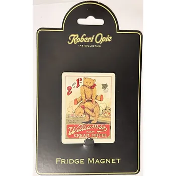 Dekorativní magnet Plechový magnet na lednici Williams's new cream coffee - medvídek