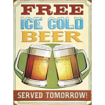 Plechová cedule Plechová cedule Free Ice Cold Beer pivo
