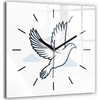 Hodiny Dekorativní nástěnné hodiny netikající Duch Svatý holubice 60x60