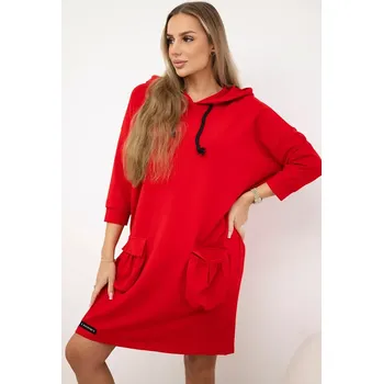 Dámské šaty Červené šaty s kapucí Kesi červená 3115096