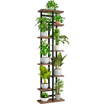 Stojan na květiny Tempo Kondela Ledor Typ 4 0000394806 černý/rustikální dřevo