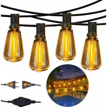 Vánoční dekorace Světelný řetěz ZAHRADNÍ GIRLANDA LED SVĚTÝLKA 1500 cm síťové napájení čirá