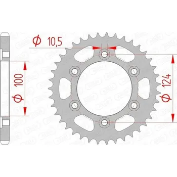 Nářadí na motocykly Ozubení zadní ocelové Afam 50609, 39z, velikost 525