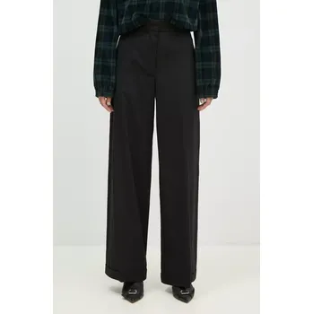 Dámské oblečení Vlněné kalhoty Kenzo Solid Tailored Pants, 34, černá, 99X