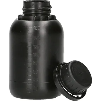Láhev HDPE láhev 150 ml černá + uzávěr s plombou