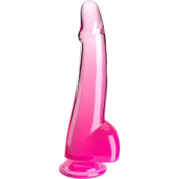 Dildo Pipedream King Cock Clear 10" Cock with Balls pink dildo