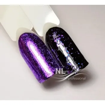 NL nails professional MIRROR SPARKLING MESS - purple