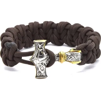 Náramek Cordell Hnědý paracord náramek Thorovo kladivo - Mjoelnir + 2 měsíce na vrácení zboží