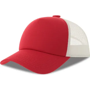Pracovní přilba Atlantis Headwear Kšiltovka Record-S, 5 panelová, Trucker COT33026300499-red Červená UNI