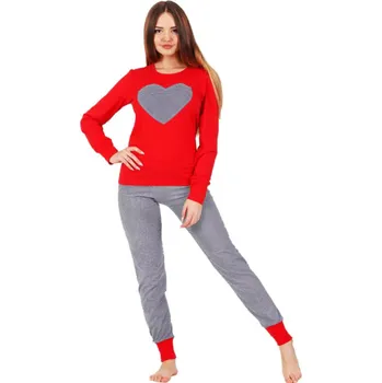 Dámské pyžamo JAKS Dámské pyžamo se srdíčkem Velikost: S, Barva: červená