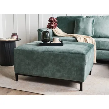 Taburet Sametový taburet modrozelený voděodolná tkanina pro domácí mazlíčky obdélníkový minimalistický moderní Beliani