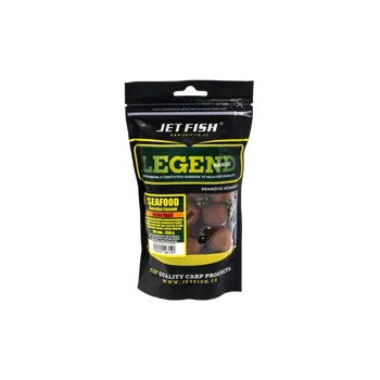 Boilies JetFish Jet Fish Legend Range Extra tvrdé boilie SEAFOOD ŠVESTKA ČESNEK 30mm 250g