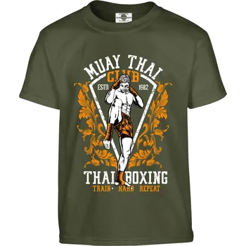Pánské oblečení Tričko Muay Thai Club | Thai Boxing Druh: Dětské, Barva: Khaki, Velikost: 146-L
