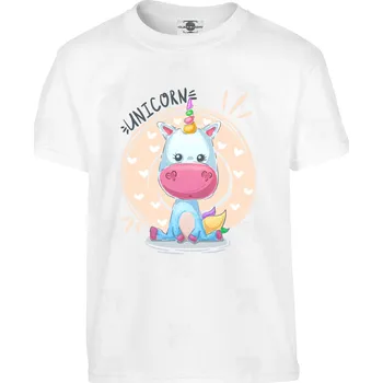Pánské tričko Tričko Bílý jednorožec Druh: Dětské, Barva: Bílá, Velikost: 158-XL