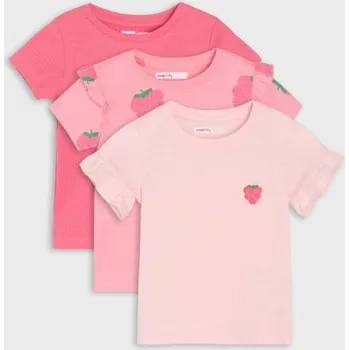 Sinsay - Sada 3&nbsp;triček - sytě růžová - 193DJ-42X - 193DJ-42X-68