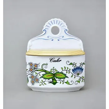 Porcelánová slánka Cibulák barevný s textem Cukr