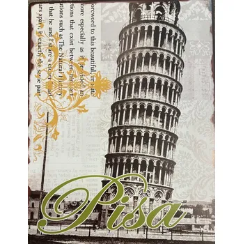 Plechová cedule Plechová retro cedule Pisa
