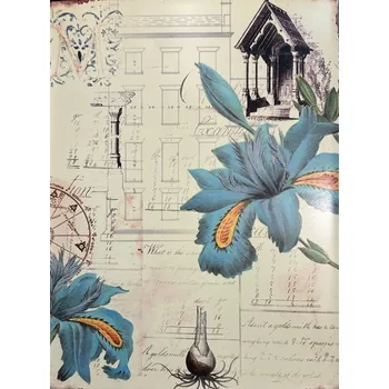 Plechová cedule Plechová retro cedule Blue flowers