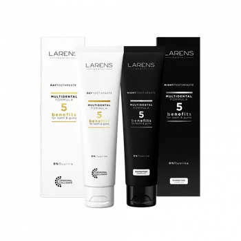 zubní pasta Larens Dental Day & Night Toothpastes Set 100 ml + 100 ml Expirace 11/22 zubní pasta