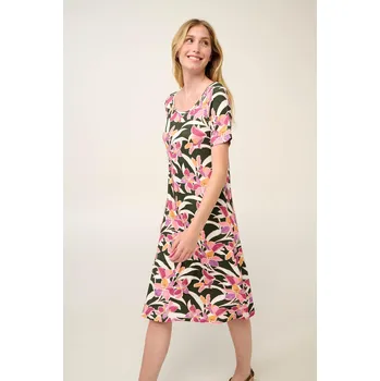 Dámské šaty Vamp Letní šaty s potiskem akvarelových lilií 22491