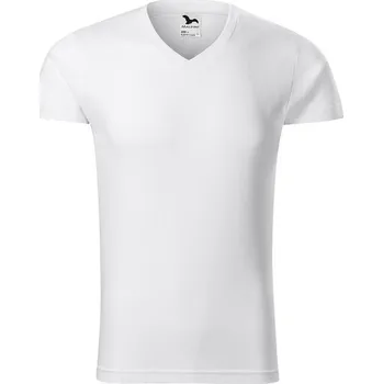 Pánské tričko Tričko MALFINI SLIM FIT V-NECK, barva bílá, velikost 3XL