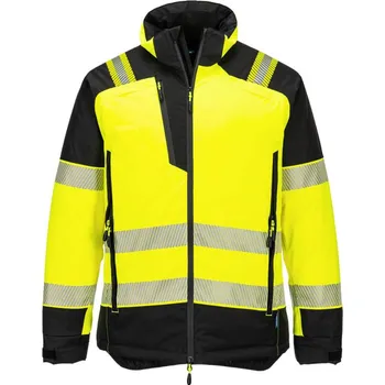 pracovní bunda PORTWEST Bunda T160, reflexní, voděodolná, zimní POR-T160YBRS S Žlutá/černá