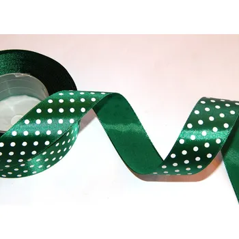 Stuha Stuha saténová s puntíkem, WSK6090, šíře 12 mm / 1 metr