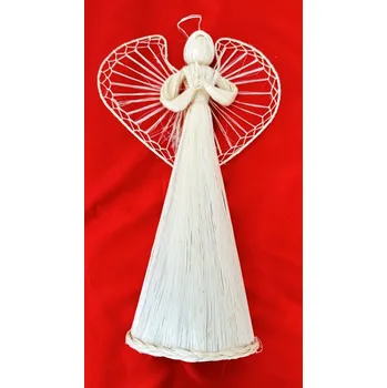 Vánoční dekorace Slámový Anděl stojící