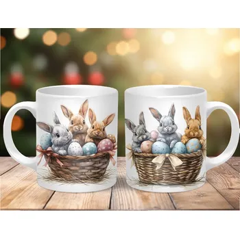 Hrnek 330ml, KRÁLÍCI V KOŠÍKU 3, cena za 1 ks