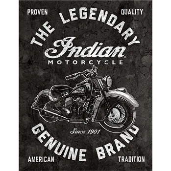Plechová cedule Desperate Enterprises, Inc Indian Motorcycles - Legendary - plechová cedule, 40x32 cm