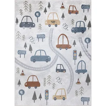 Koberec Koberec BONO 8436 auta / uličky, krémový / světle šedý