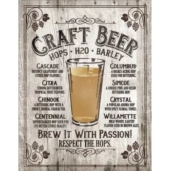 Plechová cedule Plechová cedule Craft Beer Brew it with passion!