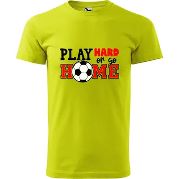 Pánské oblečení DOBRÝ TRIKO Pánské tričko s potiskem Play hard Velikost: 2XL, Barva: Limetková
