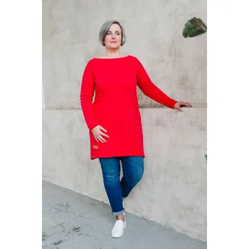 Dámské šaty Dámské teplákové mikino-šaty MAYA červené - ČESKÁ VÝROBA - SMAREXS