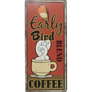 Plechová cedule Plechová retro cedule Early Bird Blend Coffee