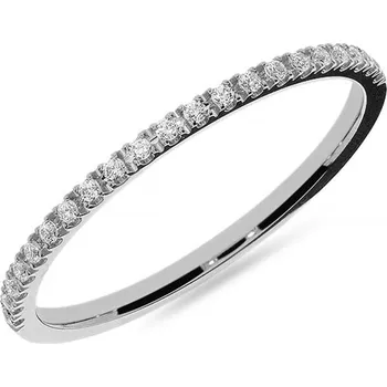 Prsten Dámský snubní prsten s moissanitem 1,2mm, bílé zlato IZKR001A-F-MS + dárkové balení LUXUS zdarma