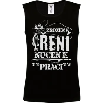 Tílko Zrozen k rybaření Druh: Pánské, Barva: Černá, Velikost: M