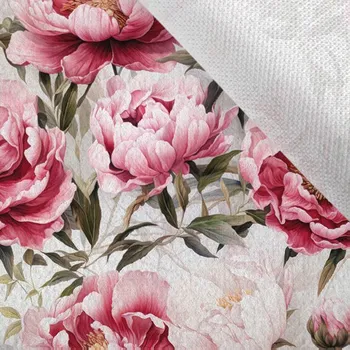 Flaušová kabátovina květiny světlé 148