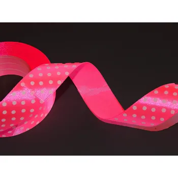 Stuha Stuha saténová s puntíkem, WSK6040, šíře 25 mm / balení 22 m