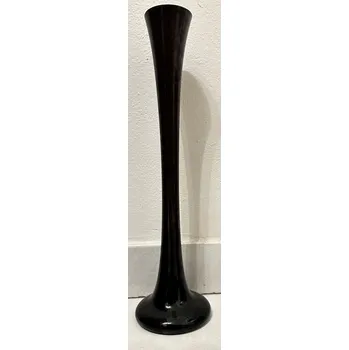 Váza Skleněná vysoká váza Flétna černá