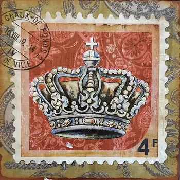 Plechová cedule Plechová retro cedule Známka koruna 4f red