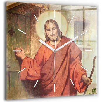 Hodiny Moderní Nástěnné Hodiny s Náboženským Motivem, Grafika Ježíš, 60x60 cm