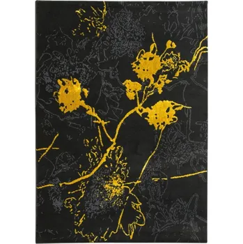 Koberec Koberec FESTIVAL 2743A Květy zlatý / černý