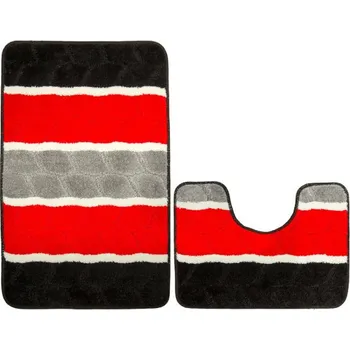 Koberec Sada koupelnových koberečků FANO červená / šedá
