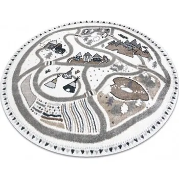 Koberec Koberec FUN Land vesnice, ulice - krémový kruh