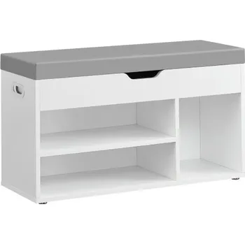 Botník Botník se sezením LHS030W01 Dřevo Šedá/Bílá