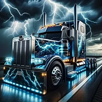 Diamantové malování Diamantové malování - Truck + třpytivé kamínky (50 x 50)