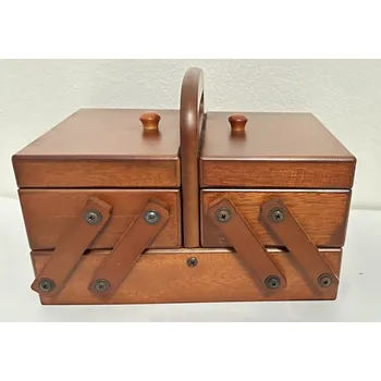 Dárková krabička Luxusní dřevěná krabička na šití Harmonika