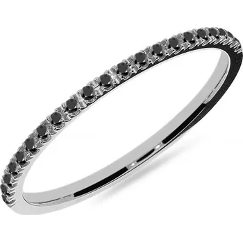 Prsten Dámský snubní prsten s černými diamanty 1,2mm, bílé zlato IZKR001A-F-B + dárkové balení LUXUS zdarma